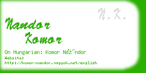 nandor komor business card